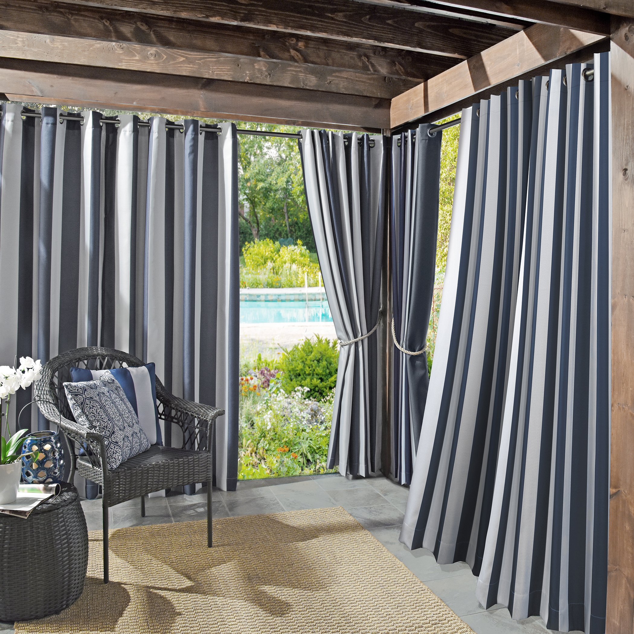 Amazon.com: Sun Zero Valencia 2-Pack Cabana Stripe Indoor/Outdoor